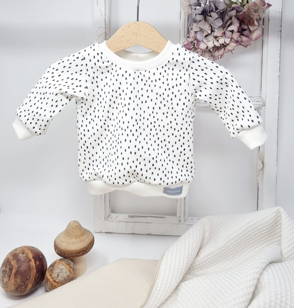 Baby Sweater aus Bio Baumwolle in Ecru mit Tupfen