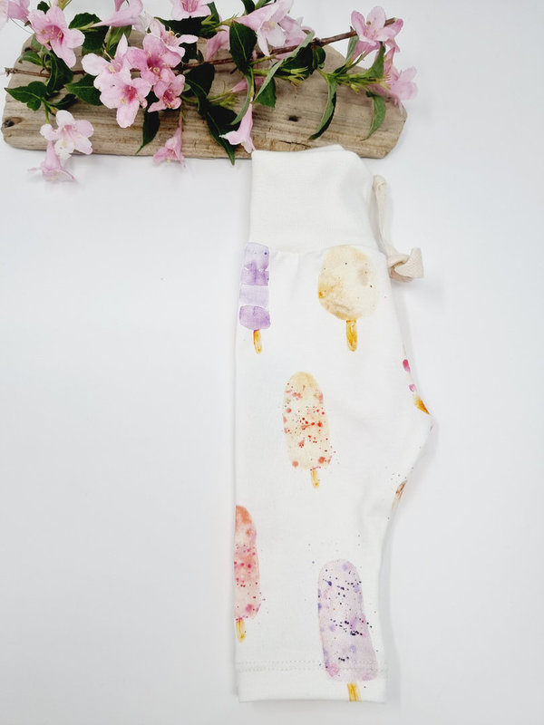 Baby Leggings aus Baumwolljersey von Größe 50/56 bis 86/92 cm mit Eis Print